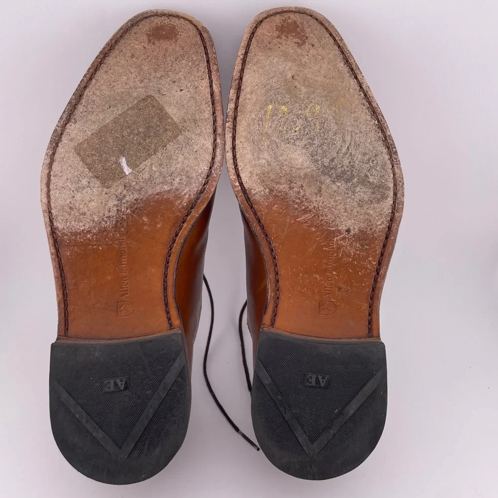 Allen Edmonds Cornwallis Walnut Brown Leather Wingtip Oxford Dress Shoes Size 9D